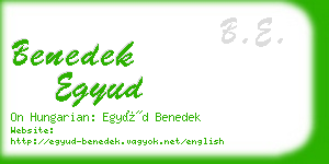 benedek egyud business card